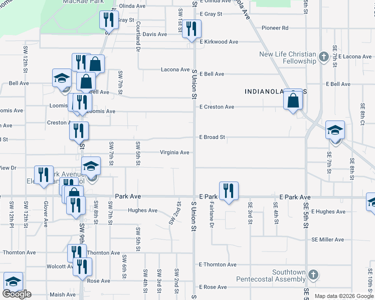 map of restaurants, bars, coffee shops, grocery stores, and more near 8 Broad Street in Des Moines