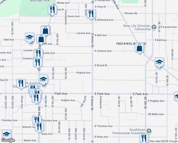 map of restaurants, bars, coffee shops, grocery stores, and more near 8 Broad Street in Des Moines