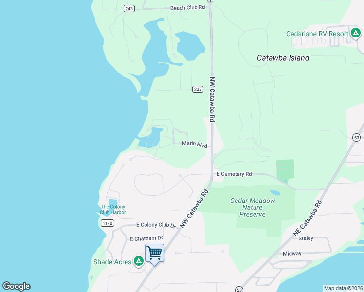 map of restaurants, bars, coffee shops, grocery stores, and more near 4497 Marin Lakes in Port Clinton