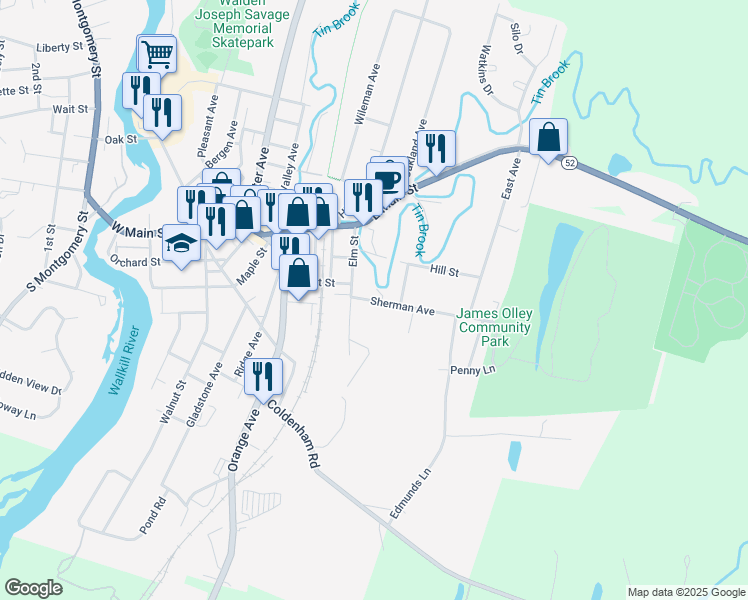 map of restaurants, bars, coffee shops, grocery stores, and more near in Walden