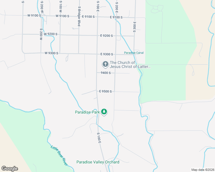 map of restaurants, bars, coffee shops, grocery stores, and more near 155 East 9500 South in Paradise