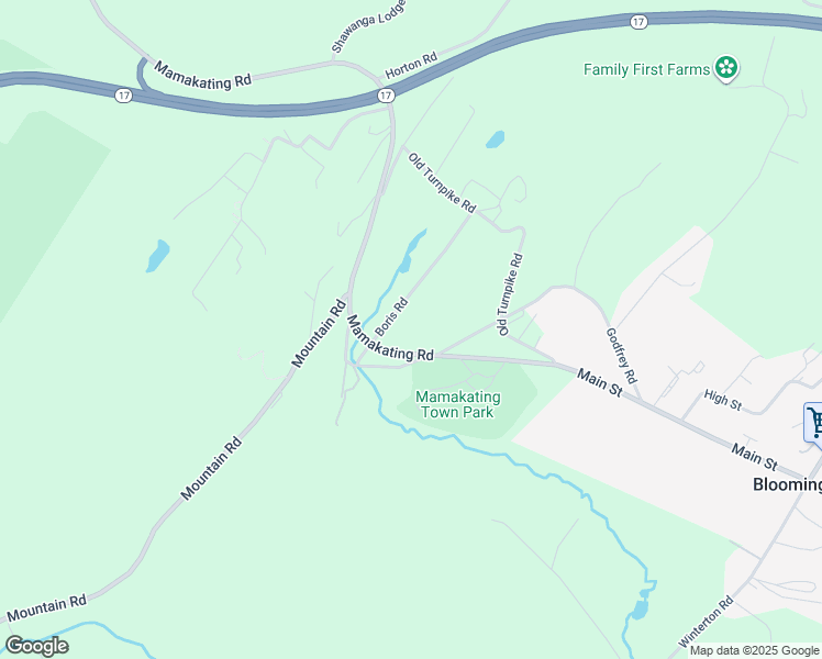 map of restaurants, bars, coffee shops, grocery stores, and more near 14 Boris Rd in Bloomingburg