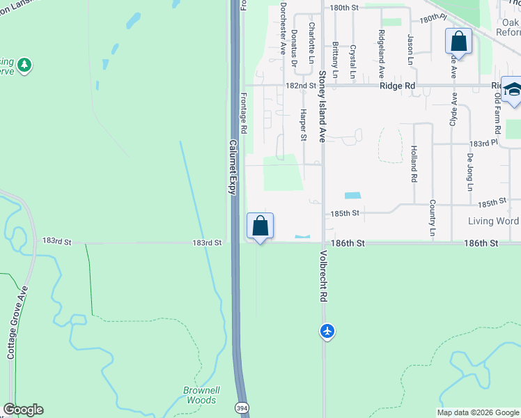 map of restaurants, bars, coffee shops, grocery stores, and more near 18520 Dante Avenue in Lansing
