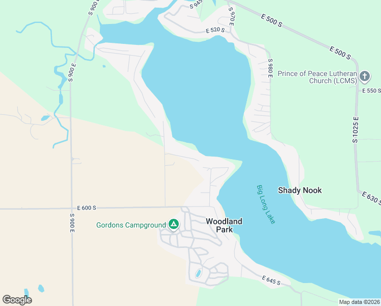 map of restaurants, bars, coffee shops, grocery stores, and more near 9555 East 570 South in Wolcottville