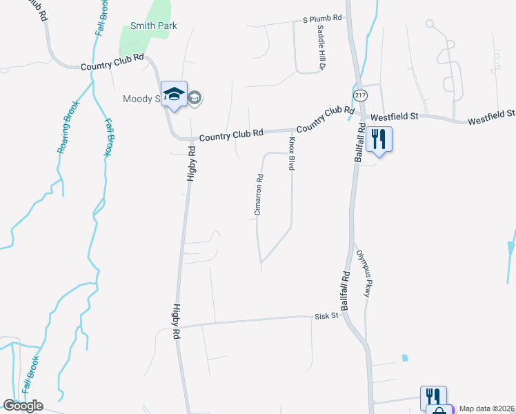 map of restaurants, bars, coffee shops, grocery stores, and more near 131 Cimarron Road in Middletown