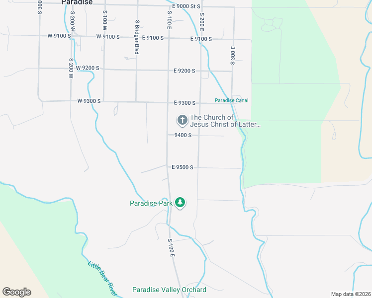 map of restaurants, bars, coffee shops, grocery stores, and more near 155 East 9500 South in Paradise