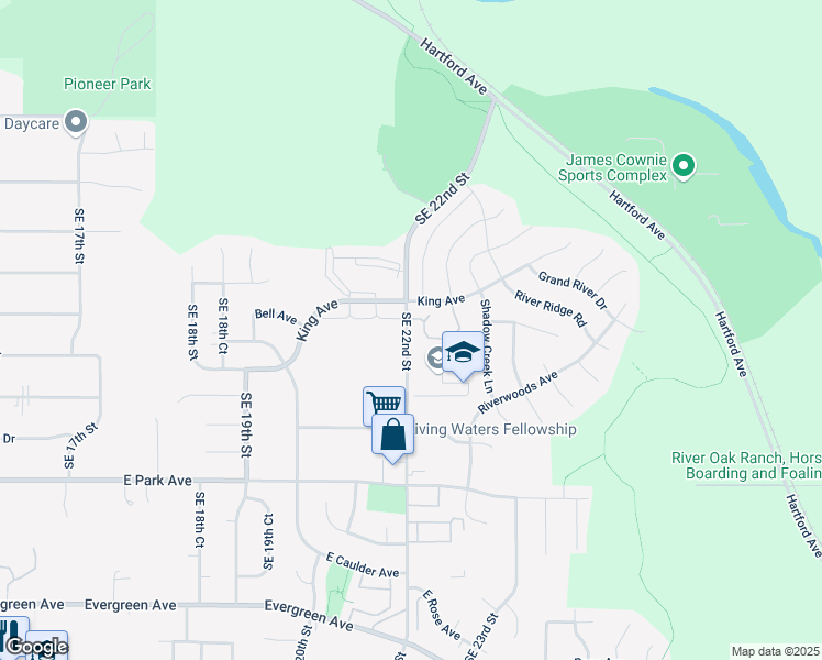 map of restaurants, bars, coffee shops, grocery stores, and more near 2928 Southeast 22nd Street in Des Moines