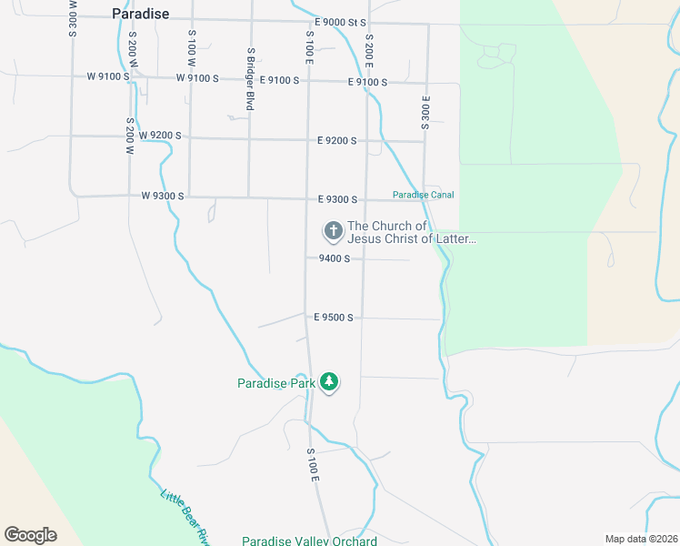 map of restaurants, bars, coffee shops, grocery stores, and more near 155 East 9500 South in Paradise