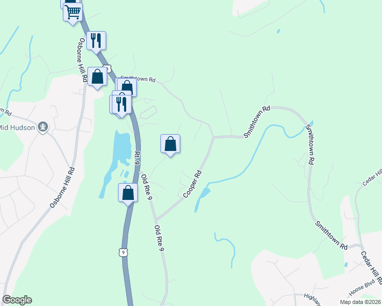 map of restaurants, bars, coffee shops, grocery stores, and more near 9 Bayen Drive in Fishkill