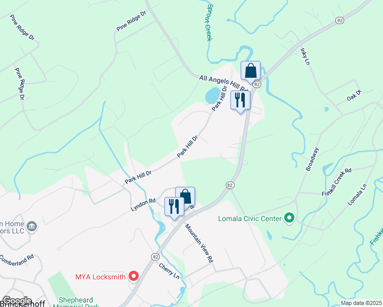 map of restaurants, bars, coffee shops, grocery stores, and more near 28 Park Hill Drive in Hopewell Junction