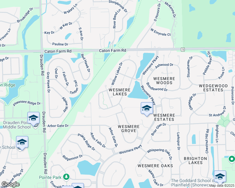 map of restaurants, bars, coffee shops, grocery stores, and more near 2112 Winding Lakes Drive in Plainfield
