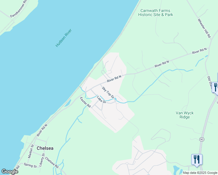 map of restaurants, bars, coffee shops, grocery stores, and more near 3 Sky Top Drive in Wappingers Falls
