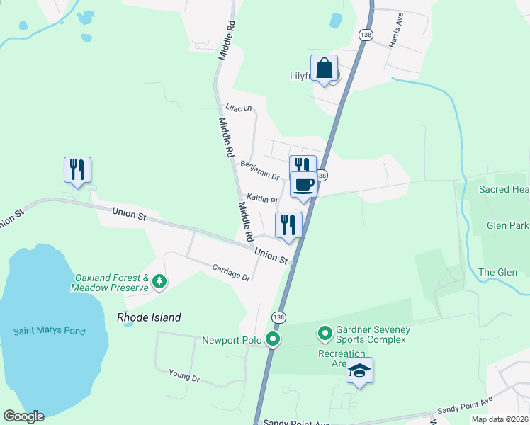 map of restaurants, bars, coffee shops, grocery stores, and more near 35 Columbia Terrace in Portsmouth