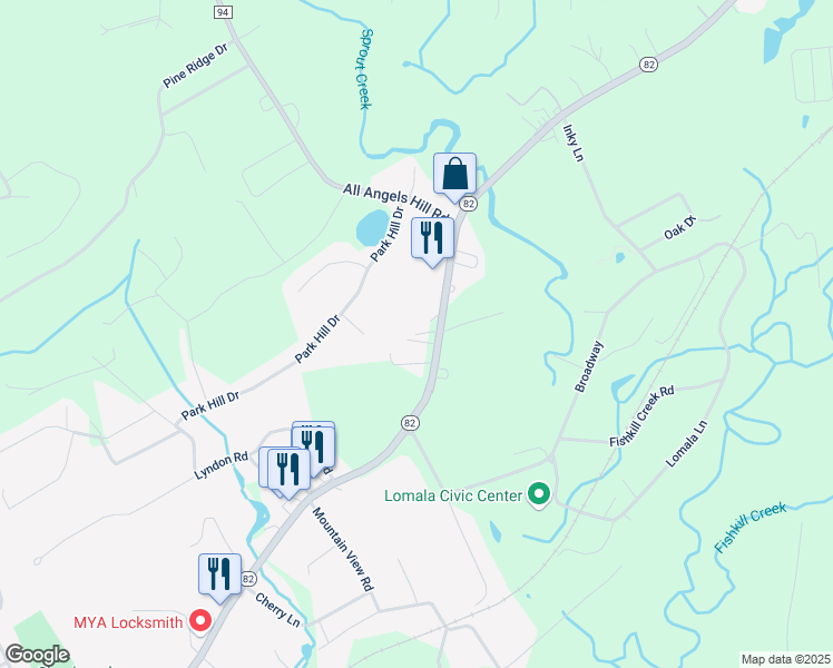 map of restaurants, bars, coffee shops, grocery stores, and more near 311-313 New York 82 in Hopewell Junction
