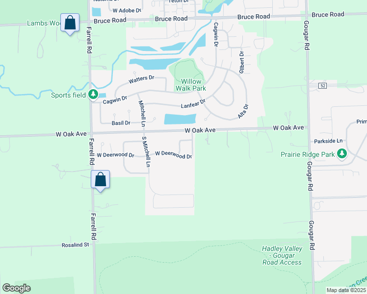 map of restaurants, bars, coffee shops, grocery stores, and more near 16455 Turnberry Circle in Lockport