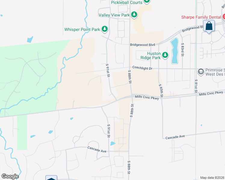 map of restaurants, bars, coffee shops, grocery stores, and more near 395 South 91st Street in West Des Moines