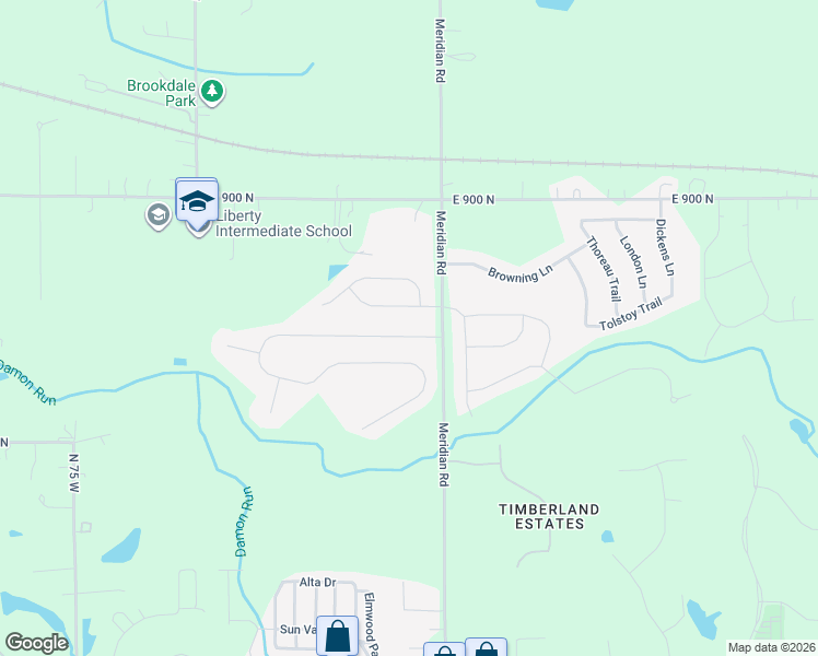 map of restaurants, bars, coffee shops, grocery stores, and more near 7 Stonegate Drive in Valparaiso