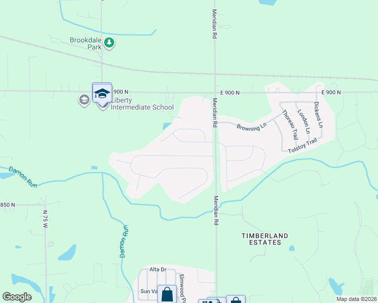 map of restaurants, bars, coffee shops, grocery stores, and more near 7 Stonegate Dr in Valparaiso