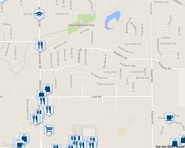 map of restaurants, bars, coffee shops, grocery stores, and more near 6298 Abercorn Ave in Portage