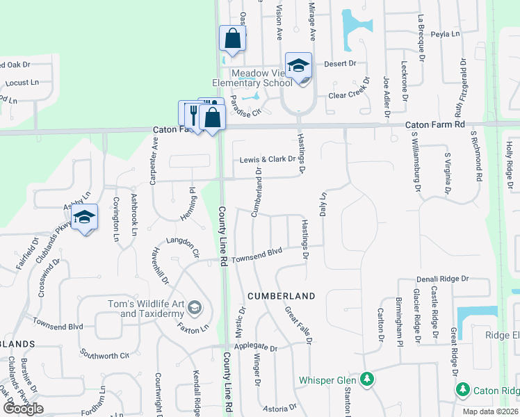map of restaurants, bars, coffee shops, grocery stores, and more near 7007 Gallatin Drive in Plainfield