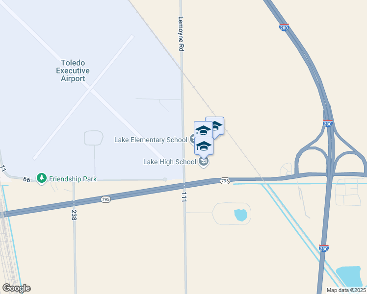 map of restaurants, bars, coffee shops, grocery stores, and more near 28150 Lemoyne Road in Millbury