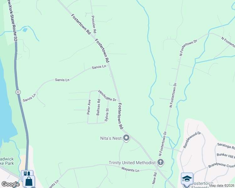 map of restaurants, bars, coffee shops, grocery stores, and more near 364 Fostertown Road in Newburgh