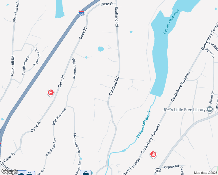 map of restaurants, bars, coffee shops, grocery stores, and more near 155 Scotland Road in Norwich