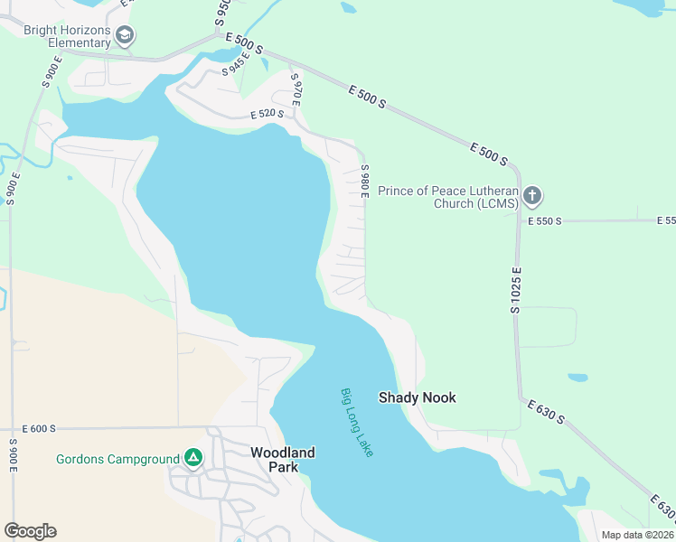 map of restaurants, bars, coffee shops, grocery stores, and more near 5682 South 980 East in Wolcottville