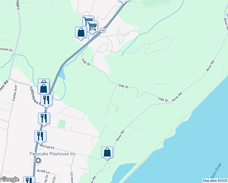 map of restaurants, bars, coffee shops, grocery stores, and more near 25 Bright Star Drive in Newburgh