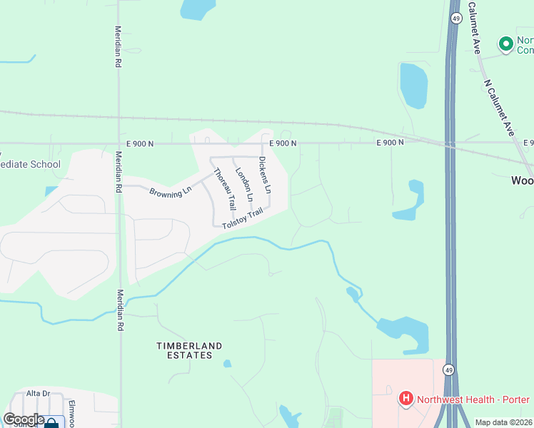 map of restaurants, bars, coffee shops, grocery stores, and more near 877 Dickens Lane in Valparaiso