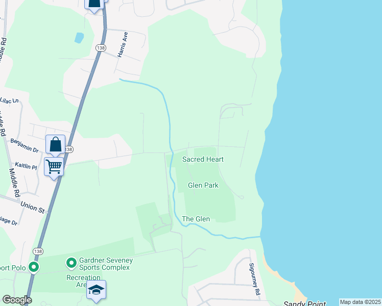 map of restaurants, bars, coffee shops, grocery stores, and more near 297 Glen Road in Portsmouth