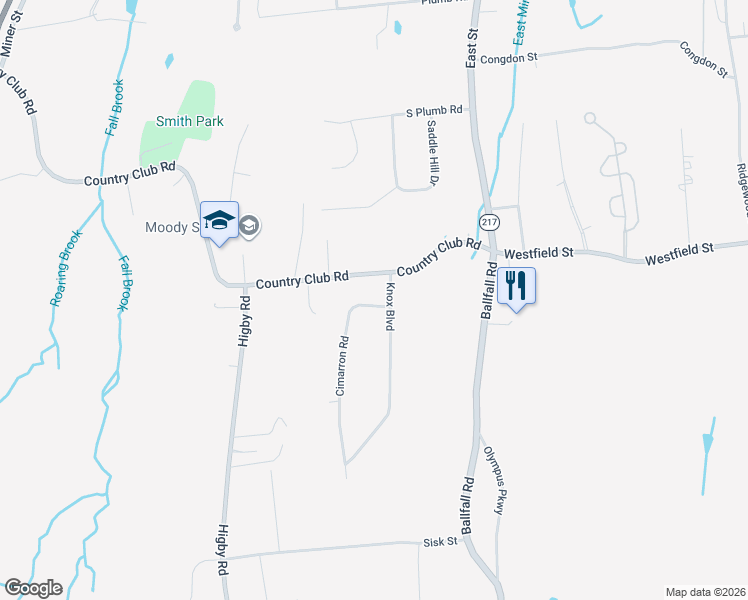 map of restaurants, bars, coffee shops, grocery stores, and more near 14 Cimarron Road in Middletown