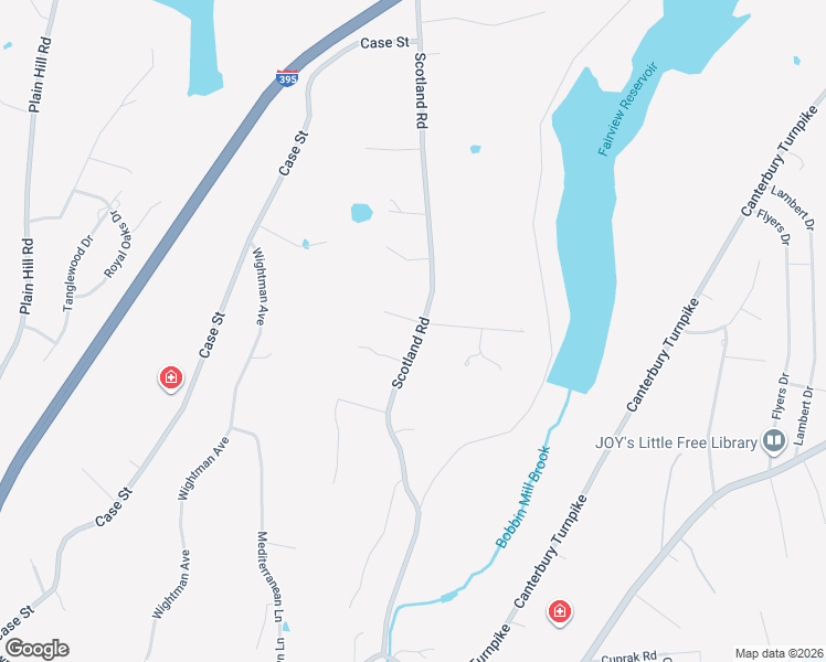 map of restaurants, bars, coffee shops, grocery stores, and more near 12 Brownwood Lane in Norwich