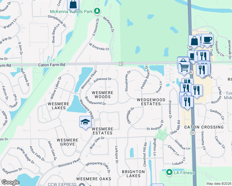 map of restaurants, bars, coffee shops, grocery stores, and more near 2209 Candlewood Drive in Plainfield