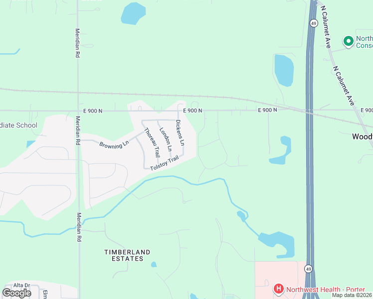 map of restaurants, bars, coffee shops, grocery stores, and more near 877 Dickens Lane in Valparaiso