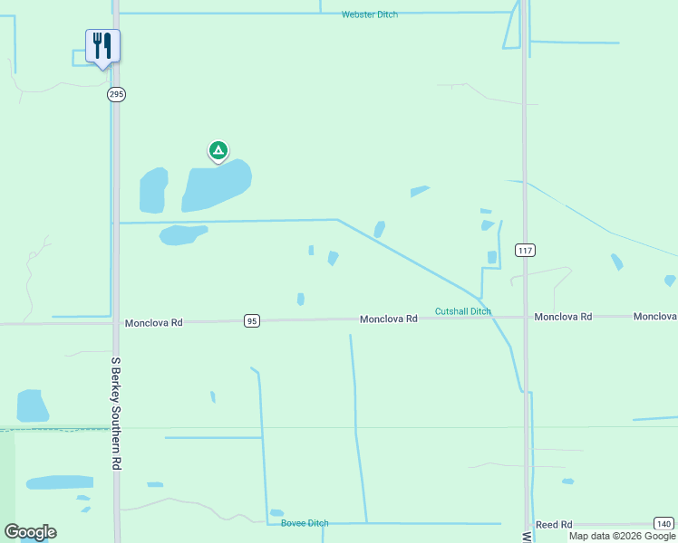 map of restaurants, bars, coffee shops, grocery stores, and more near 11310 Monclova Rd in Monclova