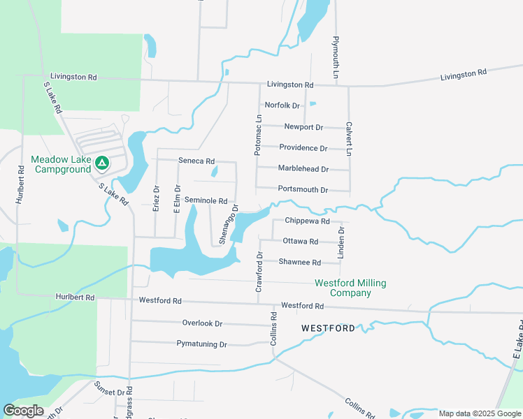 map of restaurants, bars, coffee shops, grocery stores, and more near 299 Navaho Rd in Jamestown