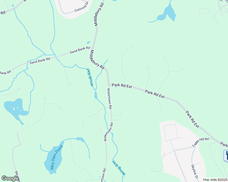 map of restaurants, bars, coffee shops, grocery stores, and more near 730 Watertown Road in Middlebury