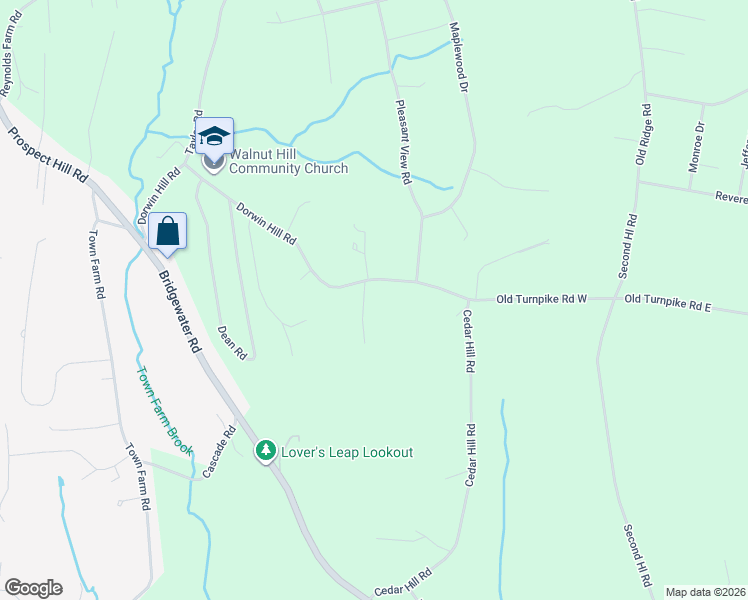 map of restaurants, bars, coffee shops, grocery stores, and more near 2 High Meadow Road in New Milford