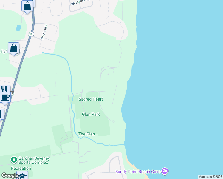 map of restaurants, bars, coffee shops, grocery stores, and more near 124 Heidi Drive in Portsmouth