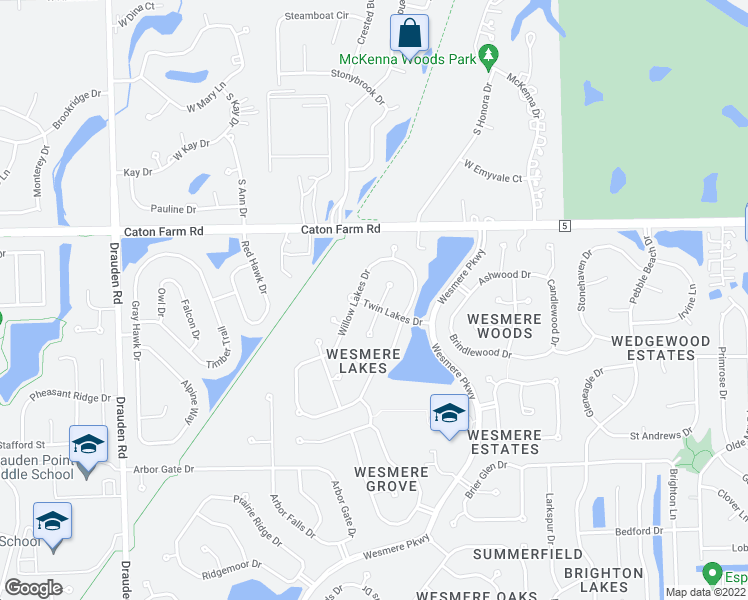 map of restaurants, bars, coffee shops, grocery stores, and more near 2215 Preston Lakes Court in Plainfield