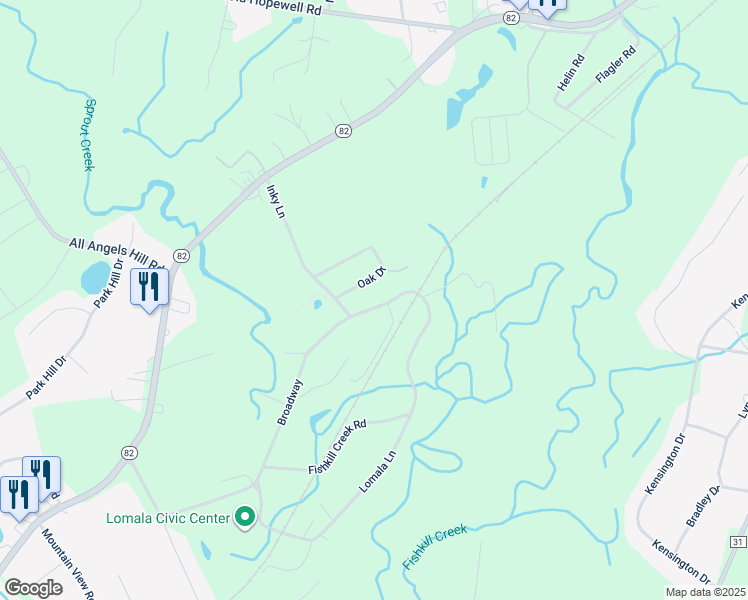 map of restaurants, bars, coffee shops, grocery stores, and more near 145 Broadway in Hopewell Junction