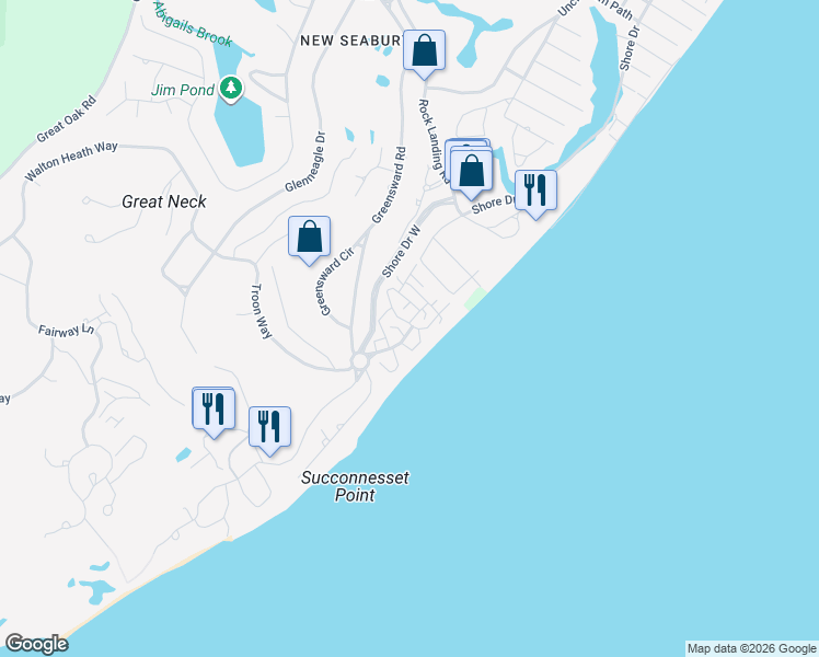 map of restaurants, bars, coffee shops, grocery stores, and more near 6 Hammock Pond Road in Mashpee