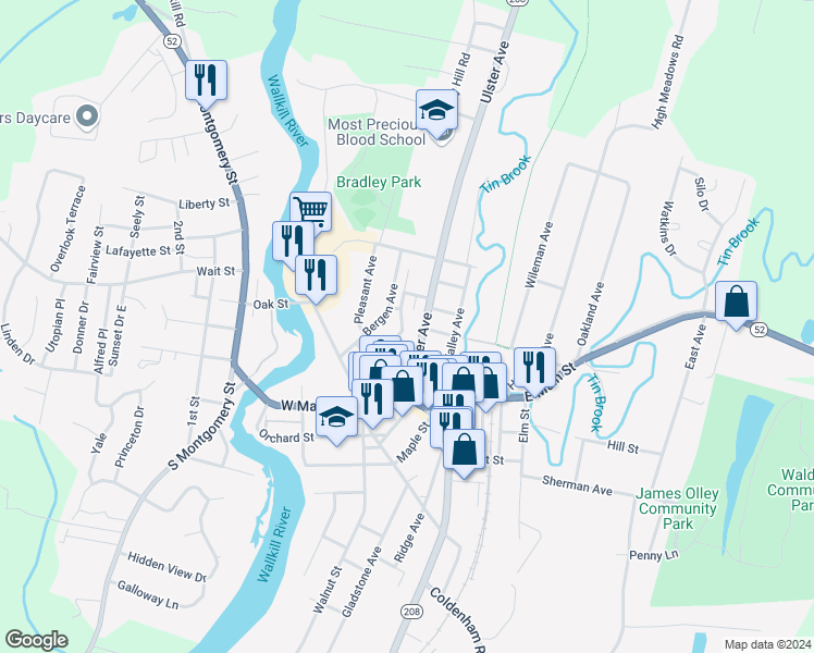 map of restaurants, bars, coffee shops, grocery stores, and more near 62 Capron Street in Walden