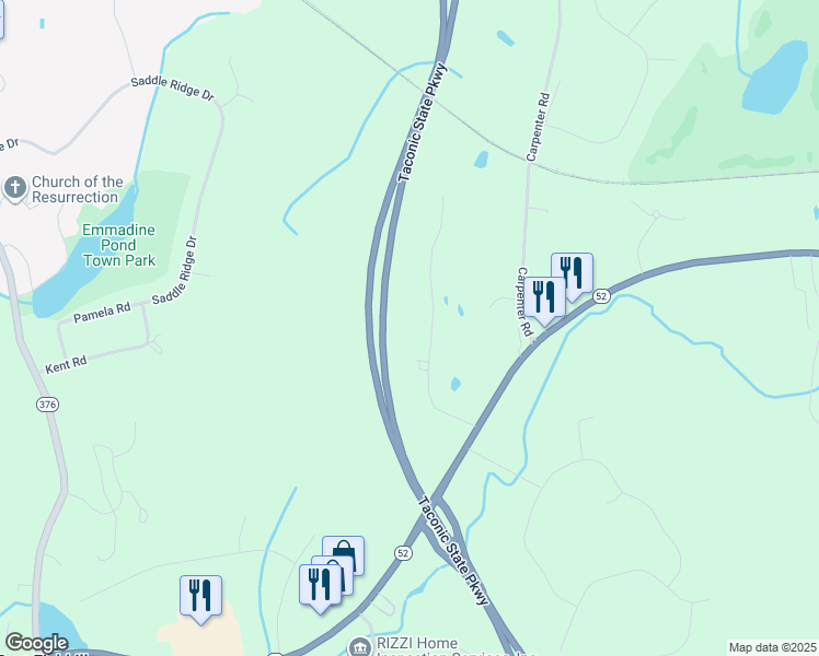 map of restaurants, bars, coffee shops, grocery stores, and more near 22 Prentiss Drive in Hopewell Junction