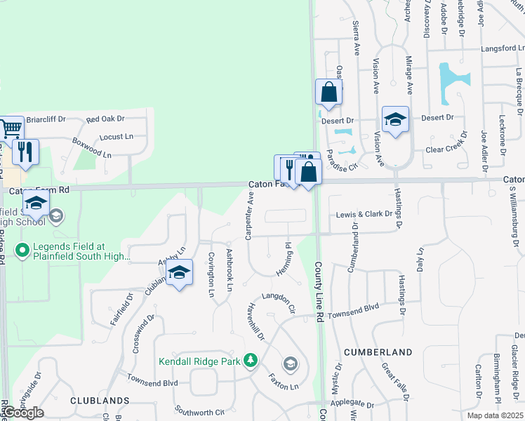 map of restaurants, bars, coffee shops, grocery stores, and more near 2316 Alden Drive in Plainfield