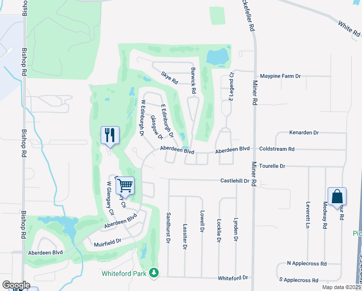 map of restaurants, bars, coffee shops, grocery stores, and more near 364 East Edinburgh Drive in Cleveland