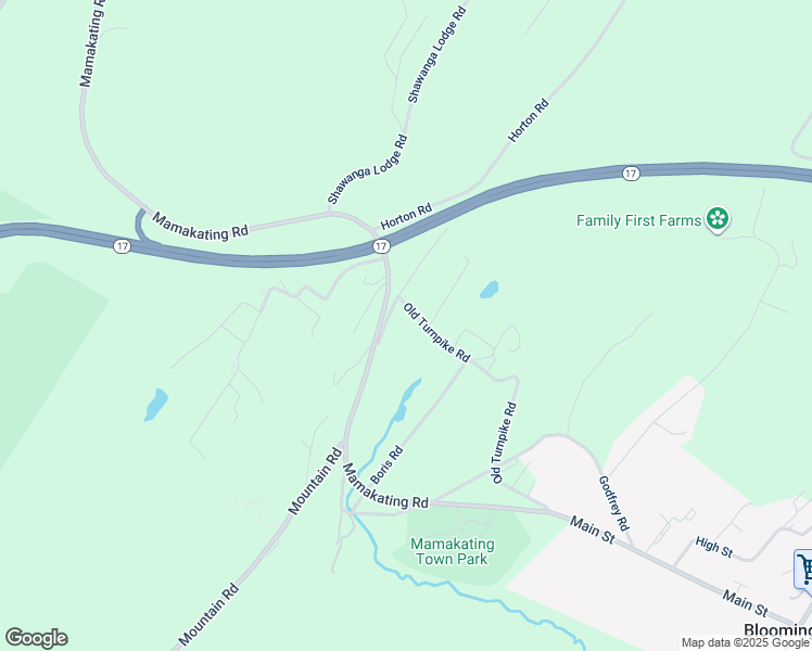 map of restaurants, bars, coffee shops, grocery stores, and more near 6 Old Turnpike Road in Bloomingburg