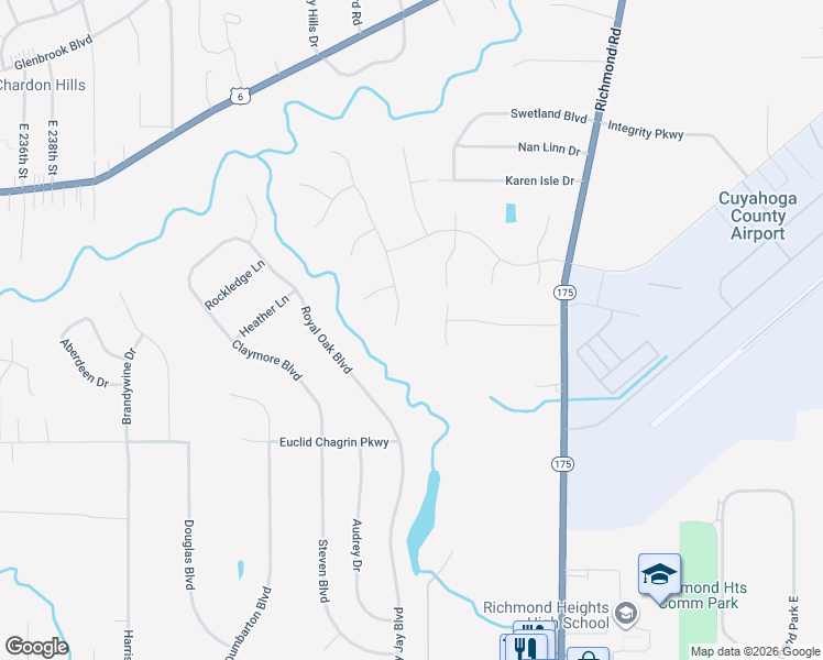 map of restaurants, bars, coffee shops, grocery stores, and more near 354 Fairlawn Drive in Richmond Heights