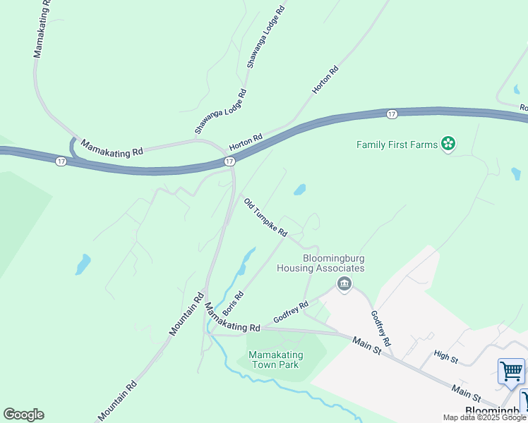 map of restaurants, bars, coffee shops, grocery stores, and more near 15 Old Turnpike Road in Bloomingburg